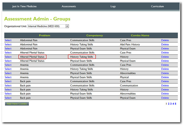 Step 1. Content manager for development of assessment tools.