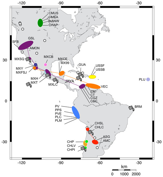 Geographic distribution of Artemia franciscana mtDNA lineages.