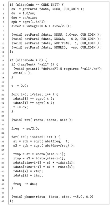 A practical implementation of de-Pake-ing via weighted Fourier ...