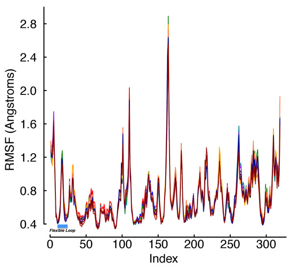 RMSF values during equilibration.