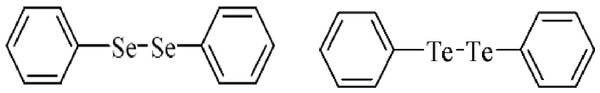 Structure of diphenyl diselenide and diphenyl ditelluride.