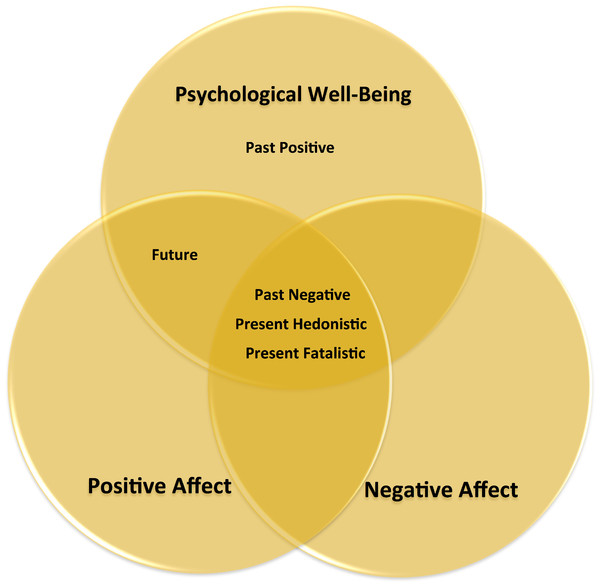 Summary of the results with regard to the relationships between the different time perspectives, psychological well-being, and affect.