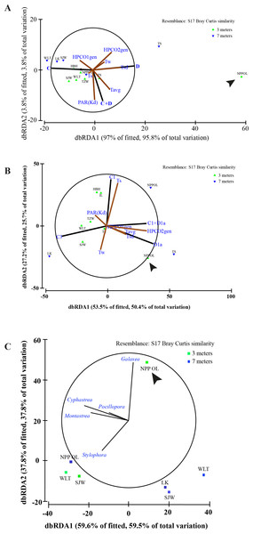 Distance based RDA plots.