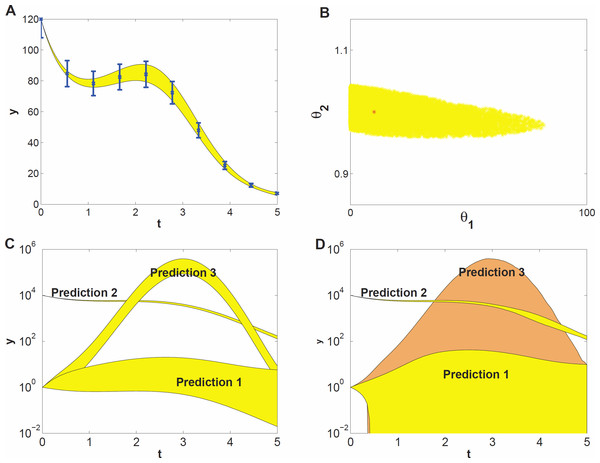 Prediction uncertainty following from parameter uncertainty and computational methods.