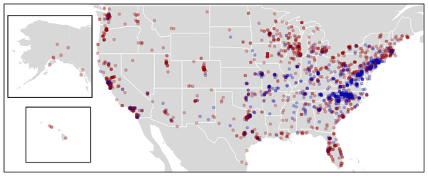 Survey responses showing presence or absence of camel crickets in homes.