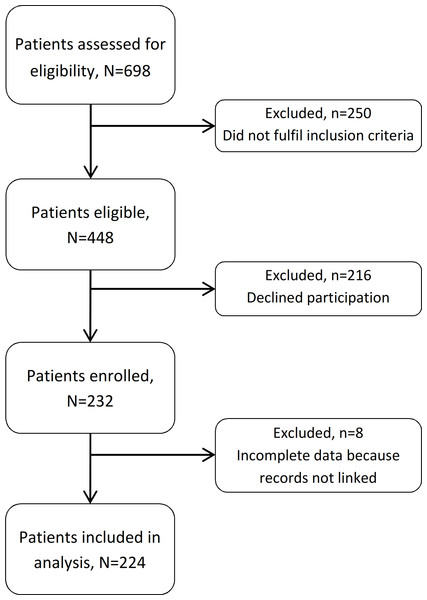 Flow chart of included and excluded patients.