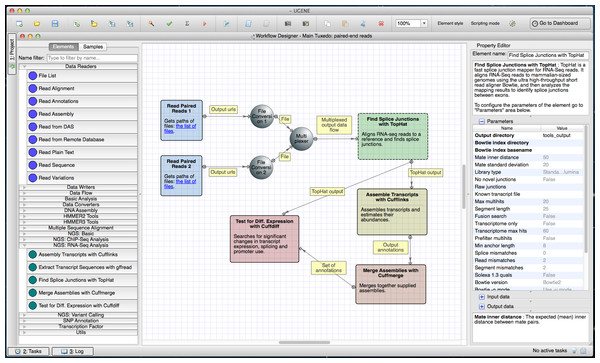 Tuxedo workflow in a Workflow Designer window.