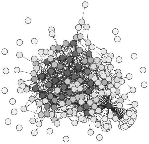Social network structure of 200 sampled patients with mental disorders.