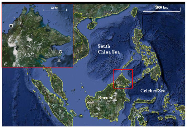 Map of the three marine parks surveyed.