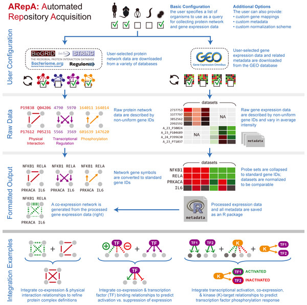 ARepA is an extensible, modular Automated Repository Acquisition system for reproducible biological data acquisition and processing.