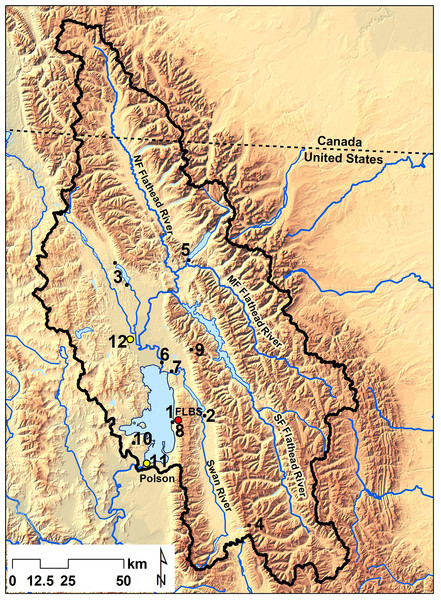 Monitoring sites in the Flathead Lake watershed.