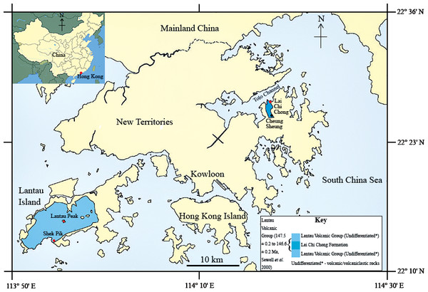 The location of the Lai Chi Chong Formation in Tolo Channel, Hong Kong.