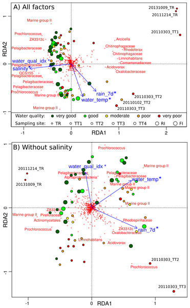 Relationship between environmental parameters and microbial profiles.