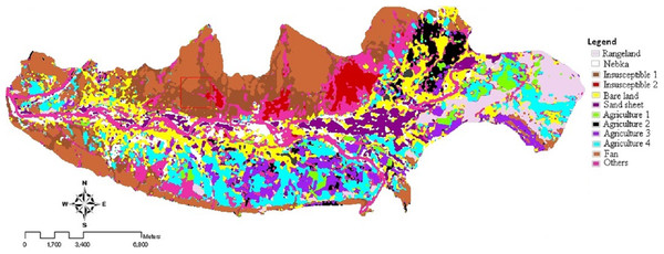 Land use/cover map of 2004, using ML rule.