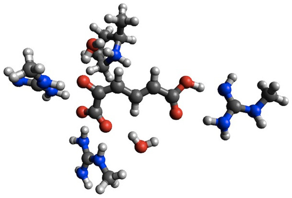 PM6 optimized small structural model of the intermediate in the 4-OT reaction mechanism.