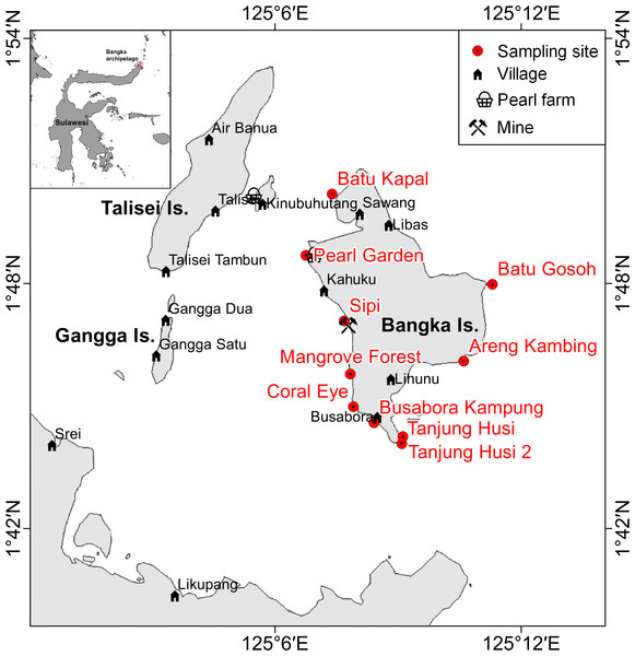 Sketch map of Bangka archipelago (north Sulawesi).