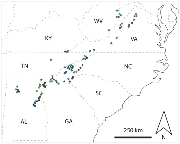 Map showing spatial distributions of classified rotting logs.