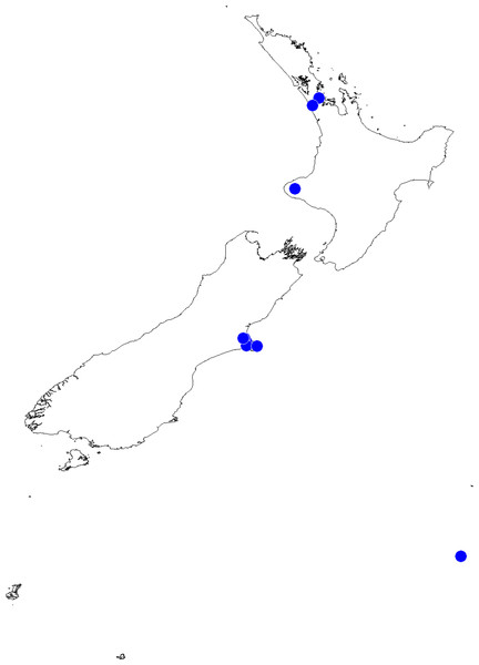 Trite incognita-group distribution records in New Zealand.