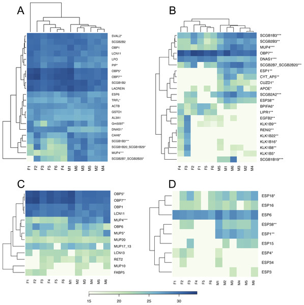 Graphical representations of individual variation in protein abundances with heat maps.