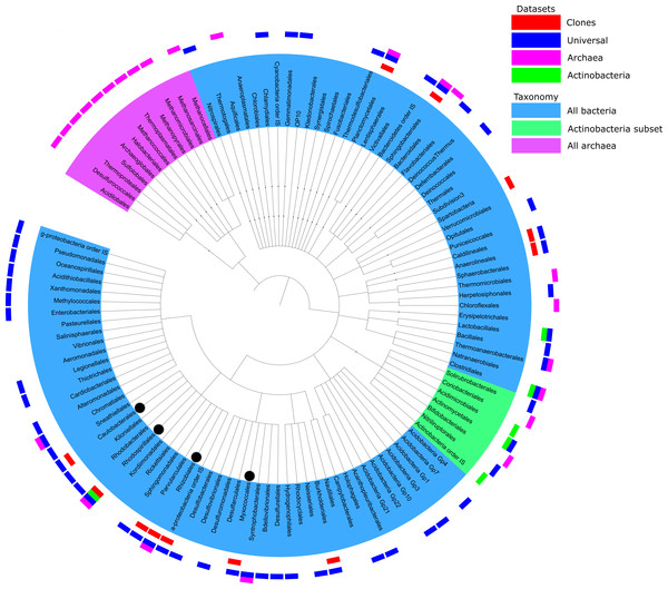 Summary of taxonomic classification obtained from pyrosequencing of three samples based on classification of 16S rRNA reads with the RDP classifier.