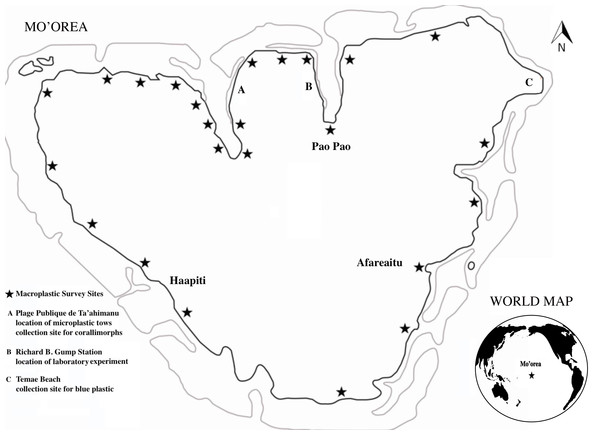 Location and study sites of Mo’orea Island.