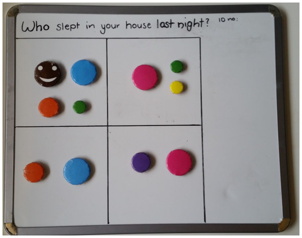 Example of completed house board.