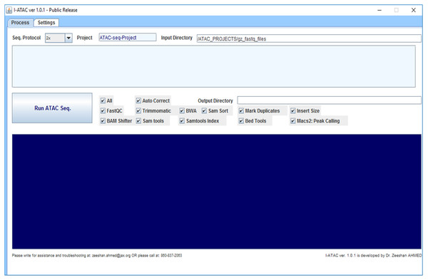 Graphical User Interface of Processing module of I-ATAC: Create and run data processing jobs.