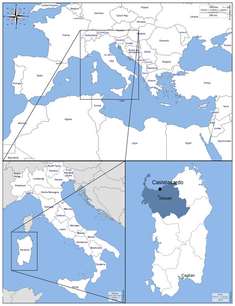 Map of the Mediterranean Basin.