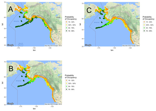 North-America-wide habitat projection maps.