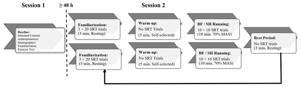 Schematic of experimental protocol for simple reaction time (SRT) testing.