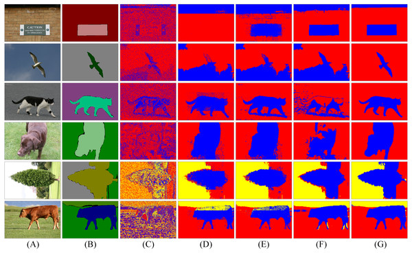 Segmentation results of spatial LDA algorithms on images with high quality ground-truth.