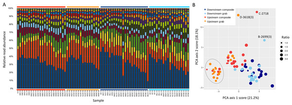 Associations between the top 50 Flavobacteriaceae OTUs and sample collection time and site.