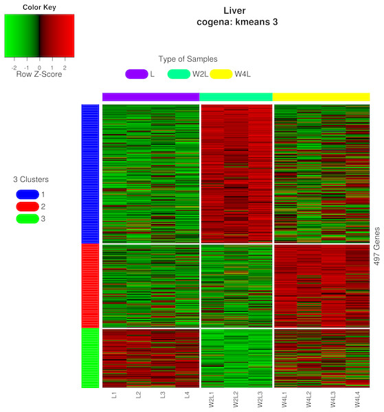 Heatmap of co-expressed genes.