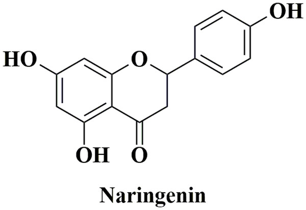 The structure of naringenin.