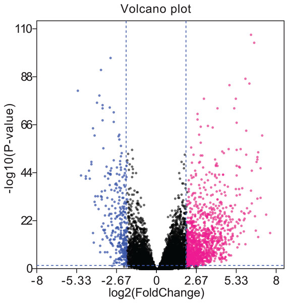 Volcano plots of aberrantly expressed lncRNAs.