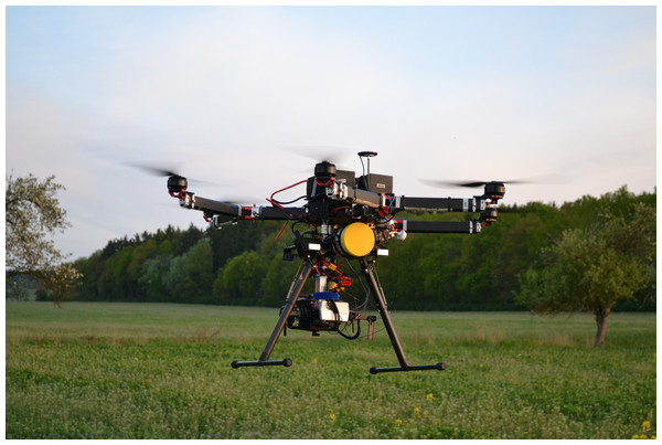 HEXACOPTER GD HX-1100F ZODIAC UAV equipped with a Workswell WIRIW 2nd gen. camera.