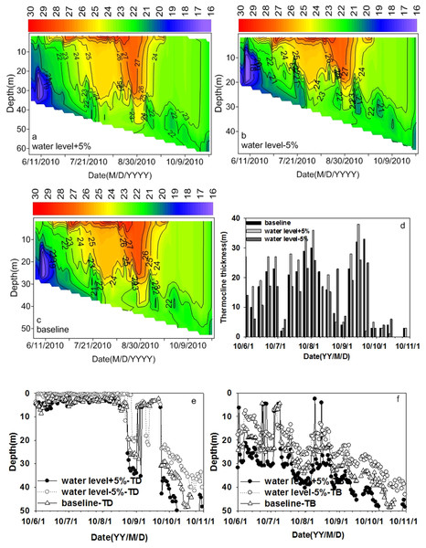 The effect of water level variation on thermal stratification at site XXM.