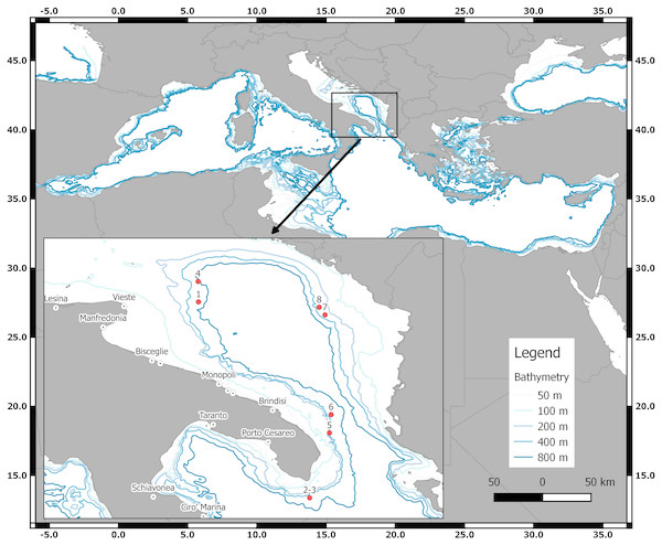The geographical locations of the D. nidarosiensis catches.