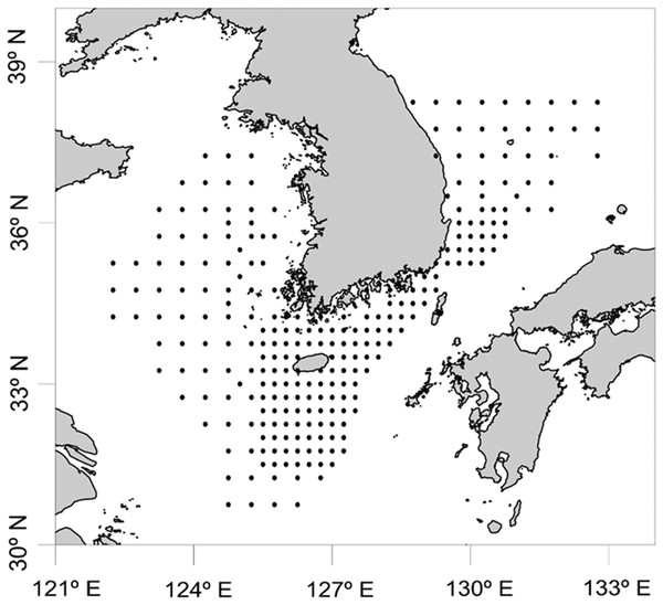 Sample collection sites for zooplankton in Korean waters, 2016.