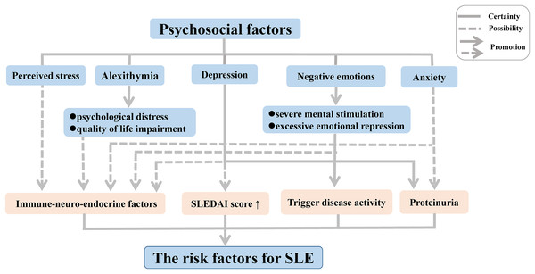 Psychosocial factors as risk factors for SLE.