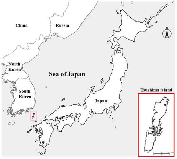 Location of Tsushima Island.