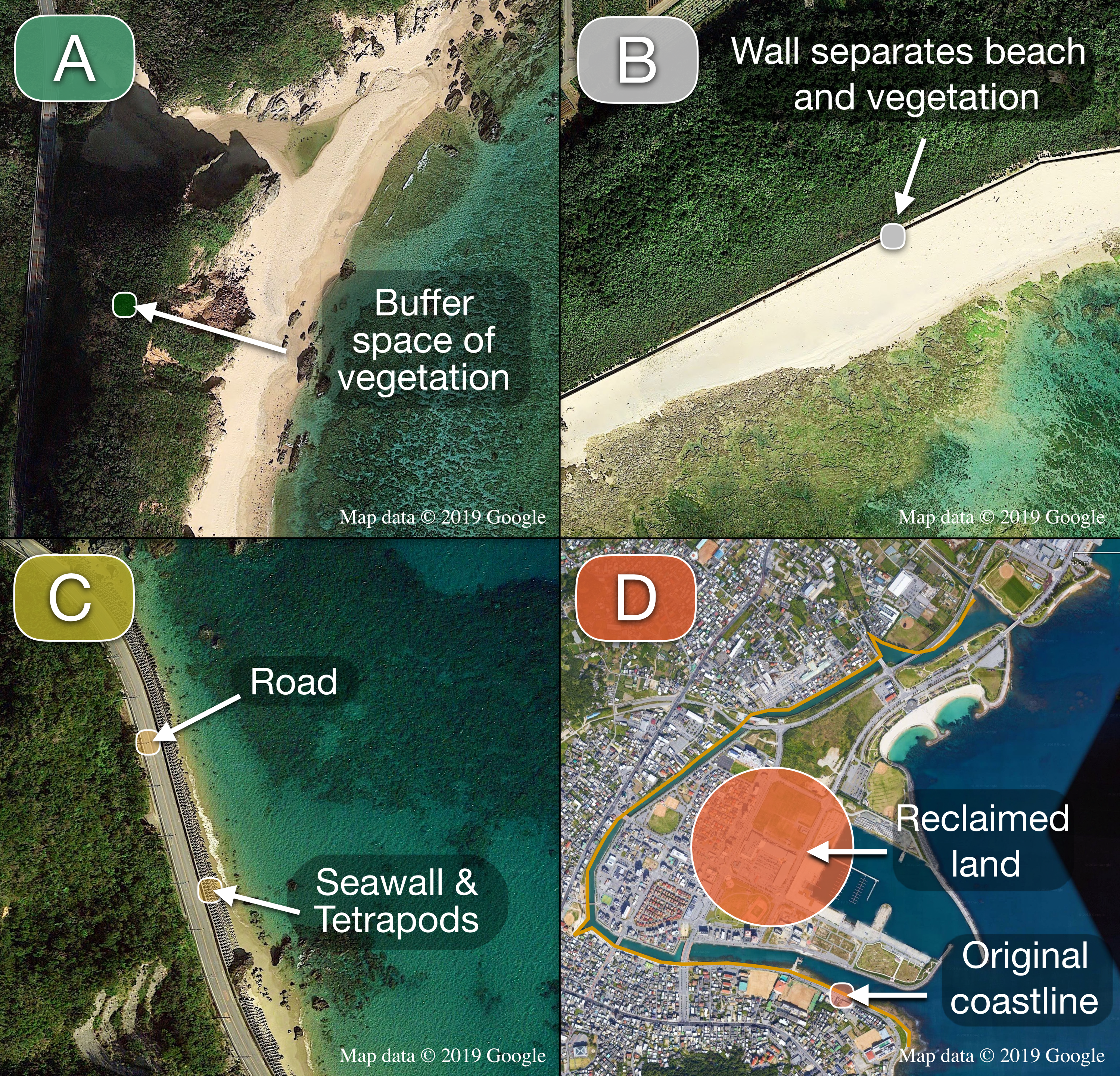 Expanding Walls And Shrinking Beaches Loss Of Natural Coastline In Okinawa Island Japan Peerj