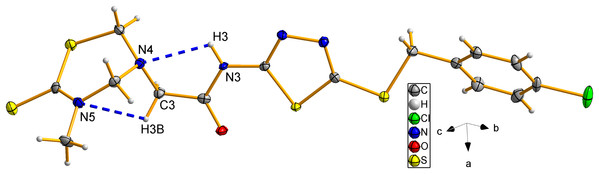 The molecular ellipsoid of compound 8d.