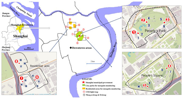 Trap locations for mosquito monitoring comparisons of MOT, OT and CLT.