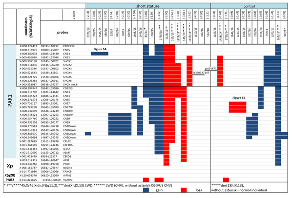 CNV detected by MLPA and Sanger sequencing in the short stature and control cohort.