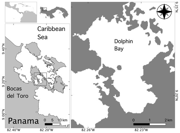 Map of the study site in the Bocas del Toro archipelago, Panama.