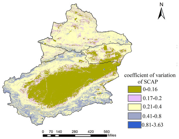 Interannual variations in SCAP of Xinjiang.