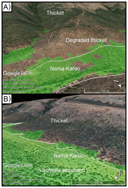 Results of CAP model at calibration valleys in the Zuurberg Mountains.