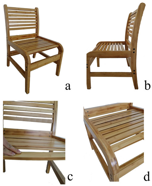 Structure of the novel bamboo sheet chair (A-D)