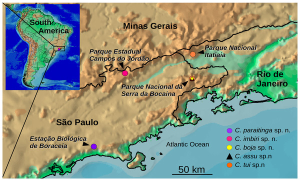 Map showing the sampling sites.